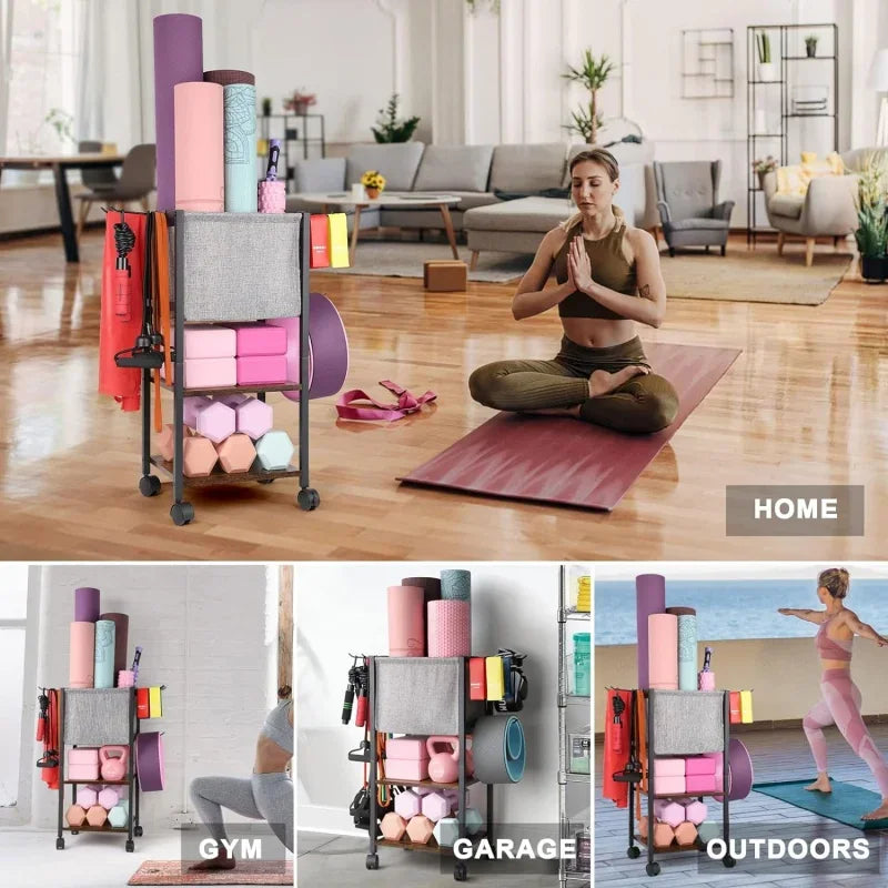 Yoga Mat Storage Rack Home Gym