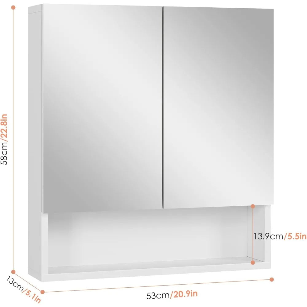 Wall Mounted Bathroom Mirror with Storage