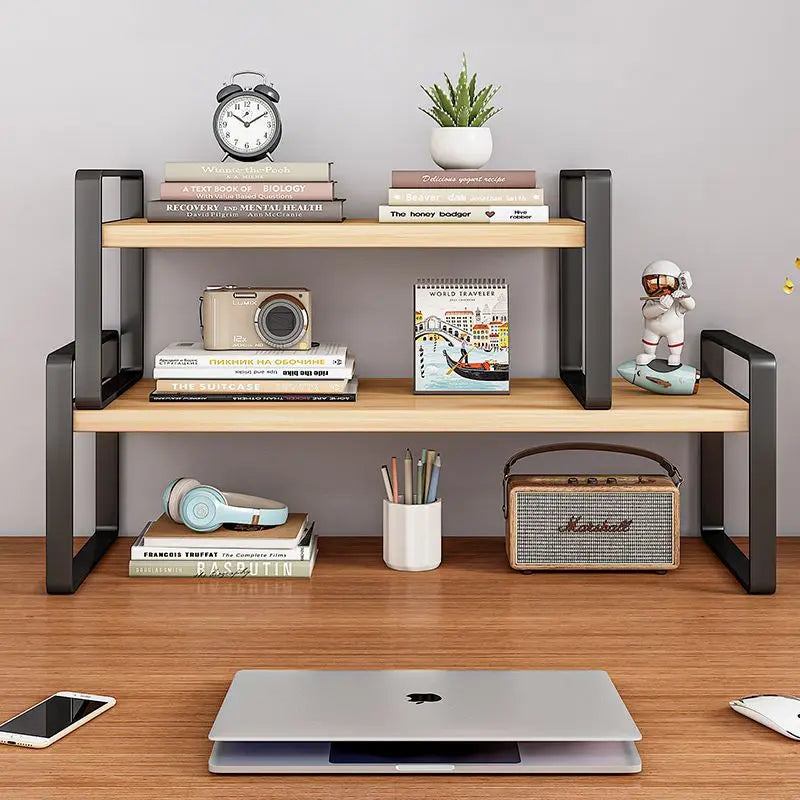 Shelf Desktop Storage Bookshelf Student Desk Shelves