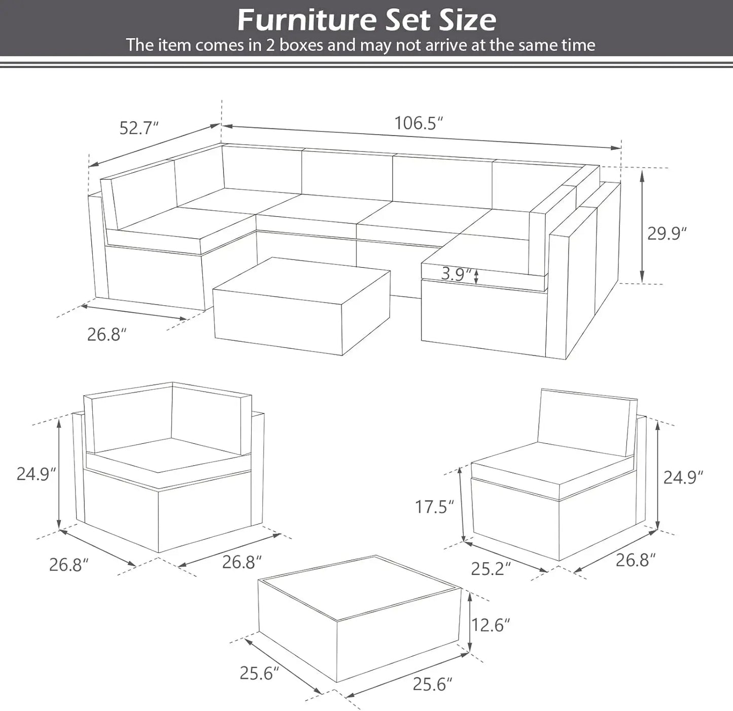 7pcs Outdoor Patio Furniture Set