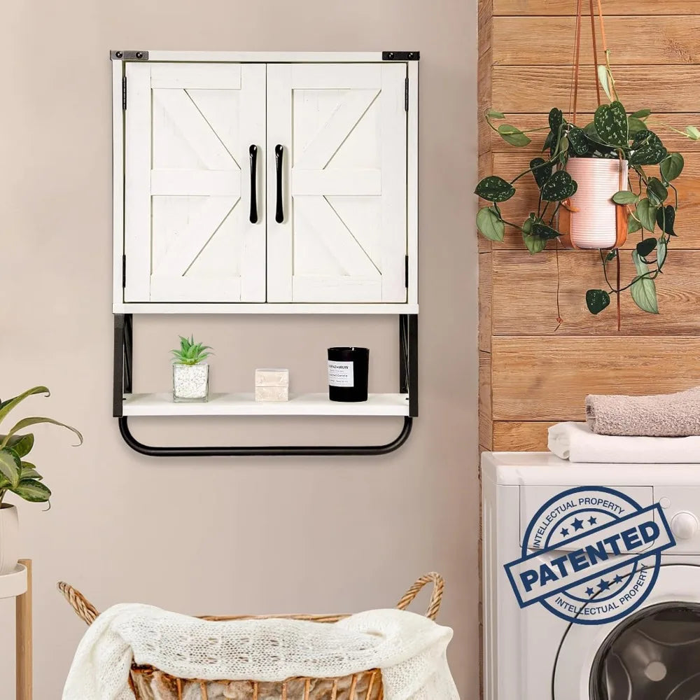 Bathroom Cabinet with 2 Barn Doors