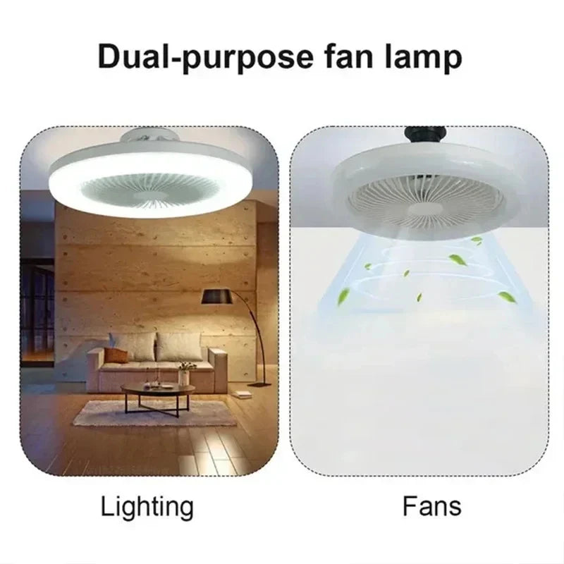 Smart 3 In 1 Ceiling Fan With Remote Control Lighting E27 Conversion Base 85-265v Lighting Base Suitable for Bedroom and Living