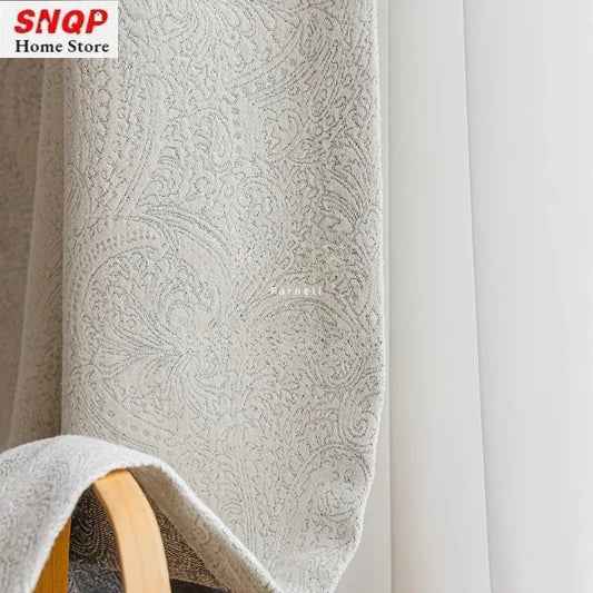 Cream French Modern New Chenille Luxury Curtains