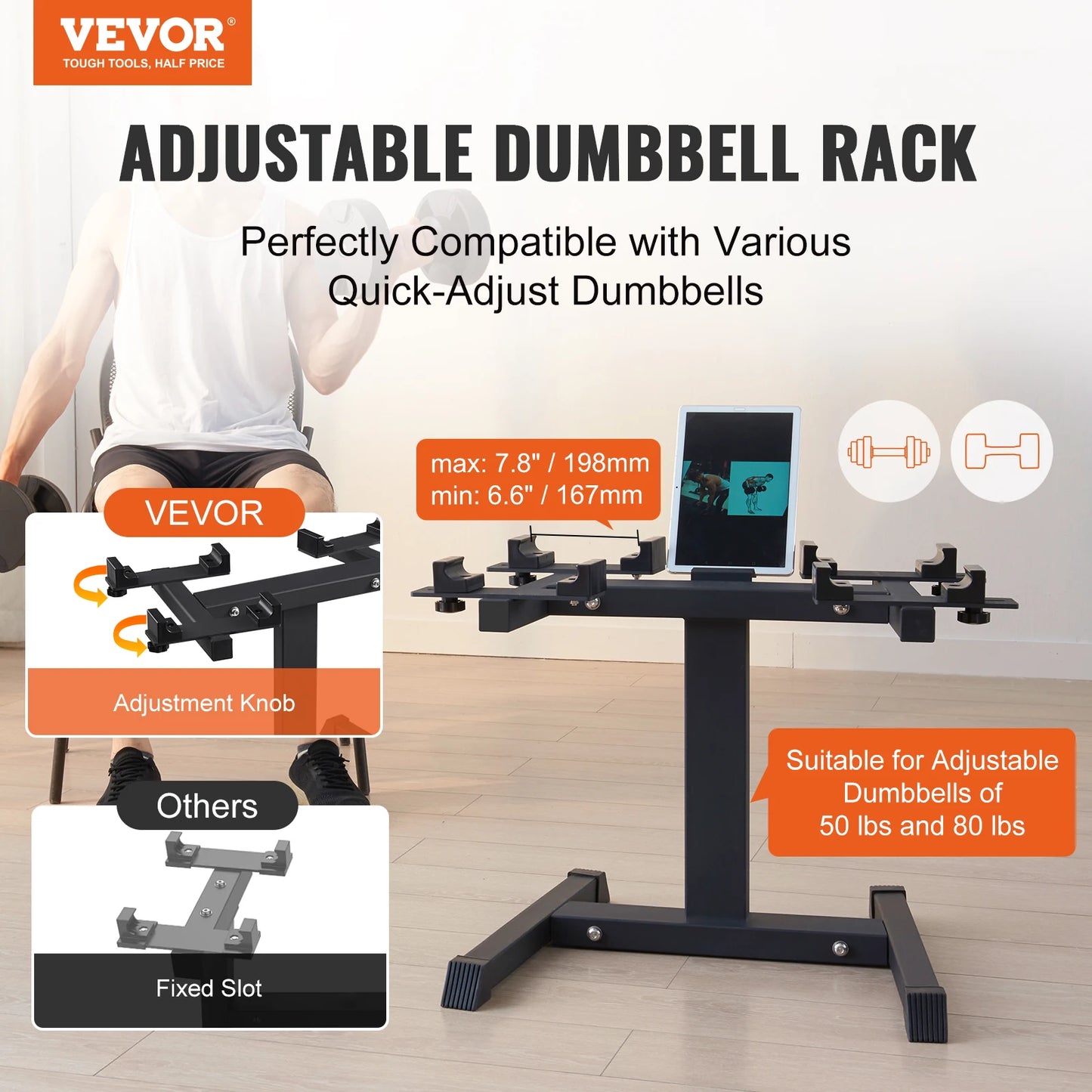 Adjustable Dumbbell Stand Home Fitness Rack